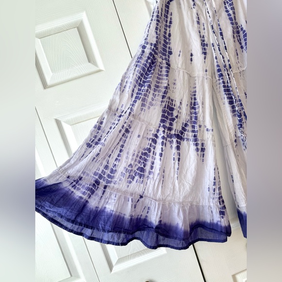 White and purple tie-dye palazzo pants - Picture 2 of 5